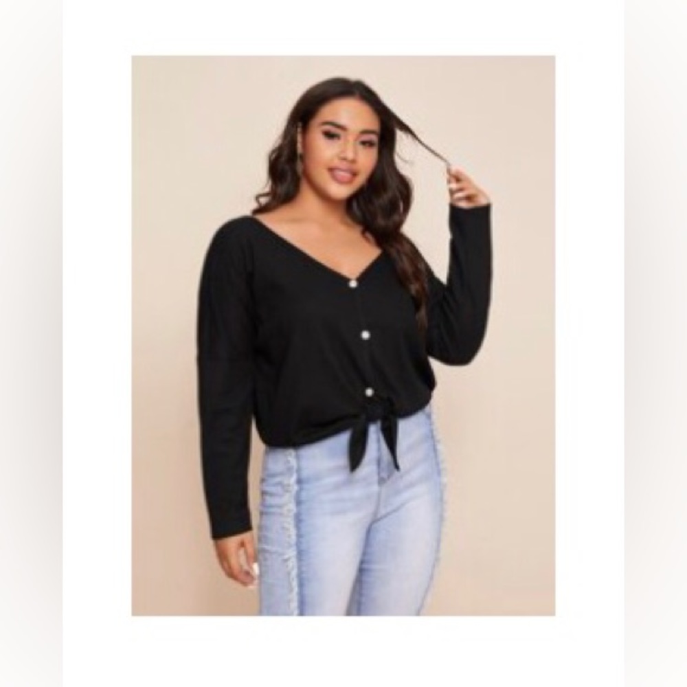 SHEIN • 4XL black drop shoulder top